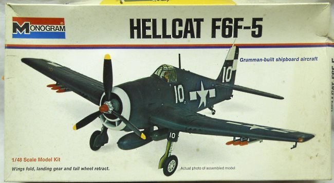 Monogram 1/48 Grumman F6F-5 Hellcat - (F6F5) White Box Issue, 6832 plastic model kit